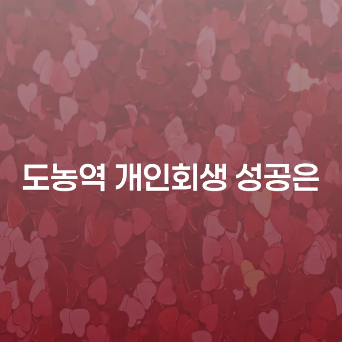 도농역 개인회생 성공은